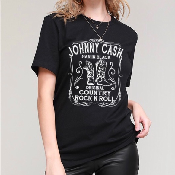 Black Johnny Cash tee - Picture 1 of 2